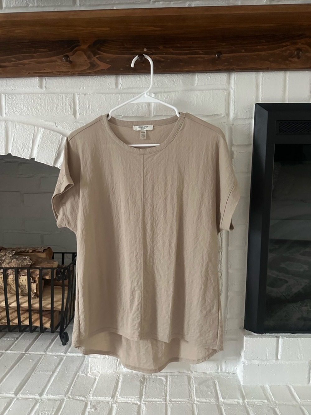 Cable & Gauge Relaxed Short Sleeve Tee in Taupe